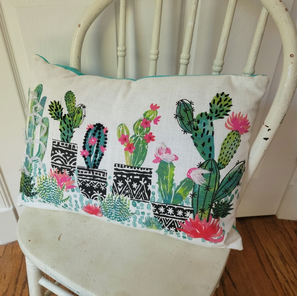 Cute Cactus Accent Pillow